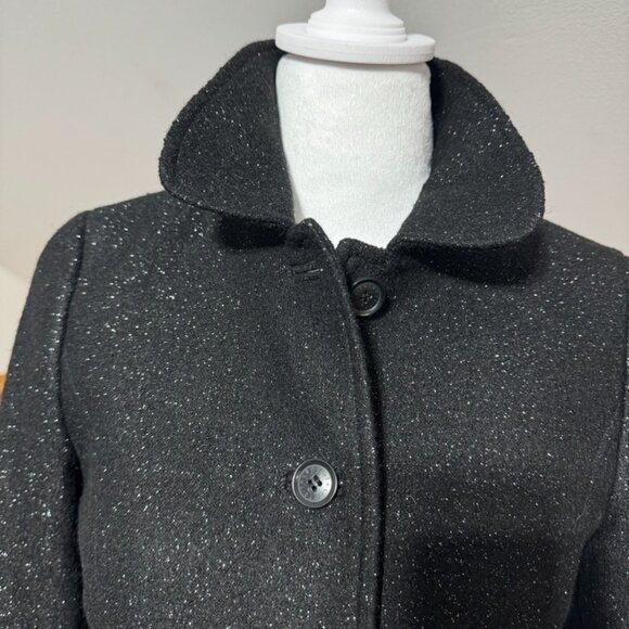 Talbots Black Jacket Blazer – 2Petite, Elegant Design Silver Metallic Thread - Picture 5 of 13